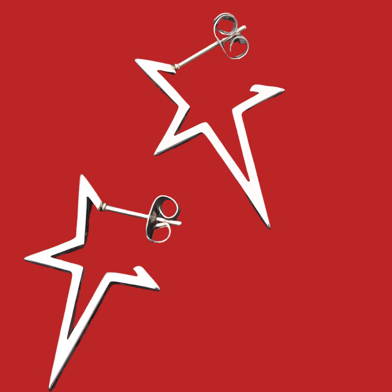 Rockstar Stainless Steel Star Earrings