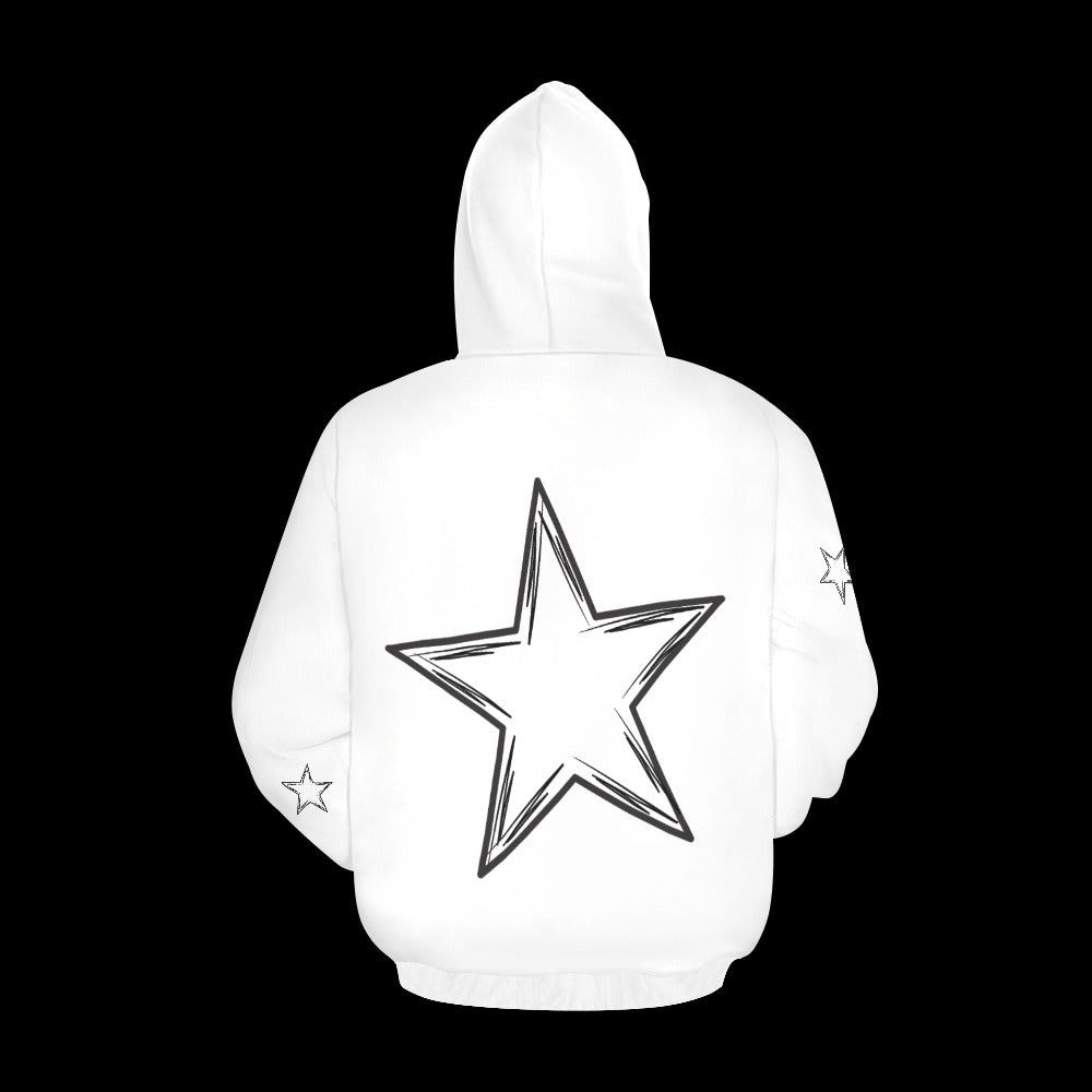 Simply A Star White Hoodie With Black Stars for Women