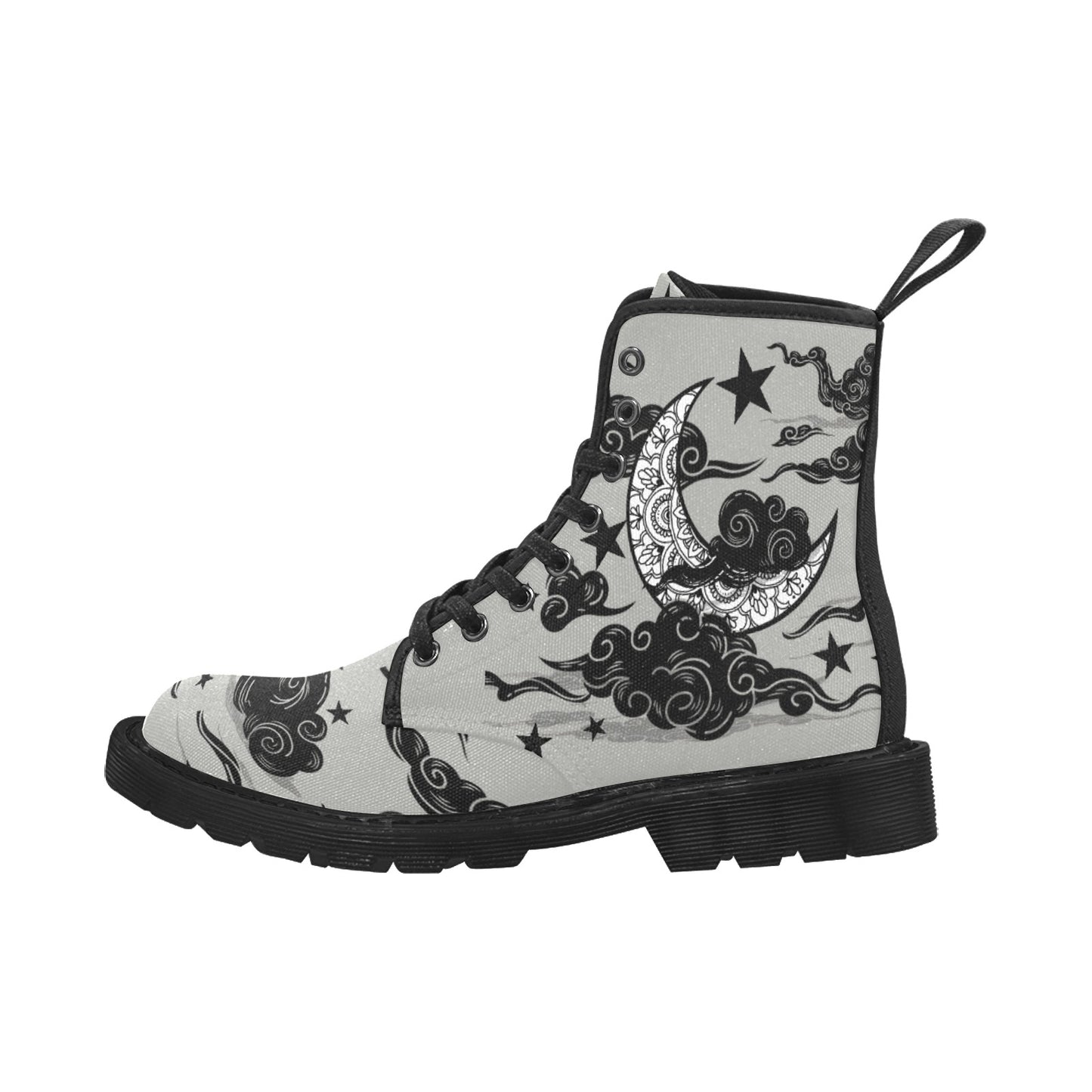 Mystic Moon In Clouds - Women's Lace Up Boots - Available in 2 Colors