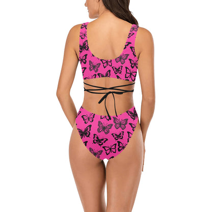 Rockin Butterflies Waist Tie Bikini - Available in 2 Colors