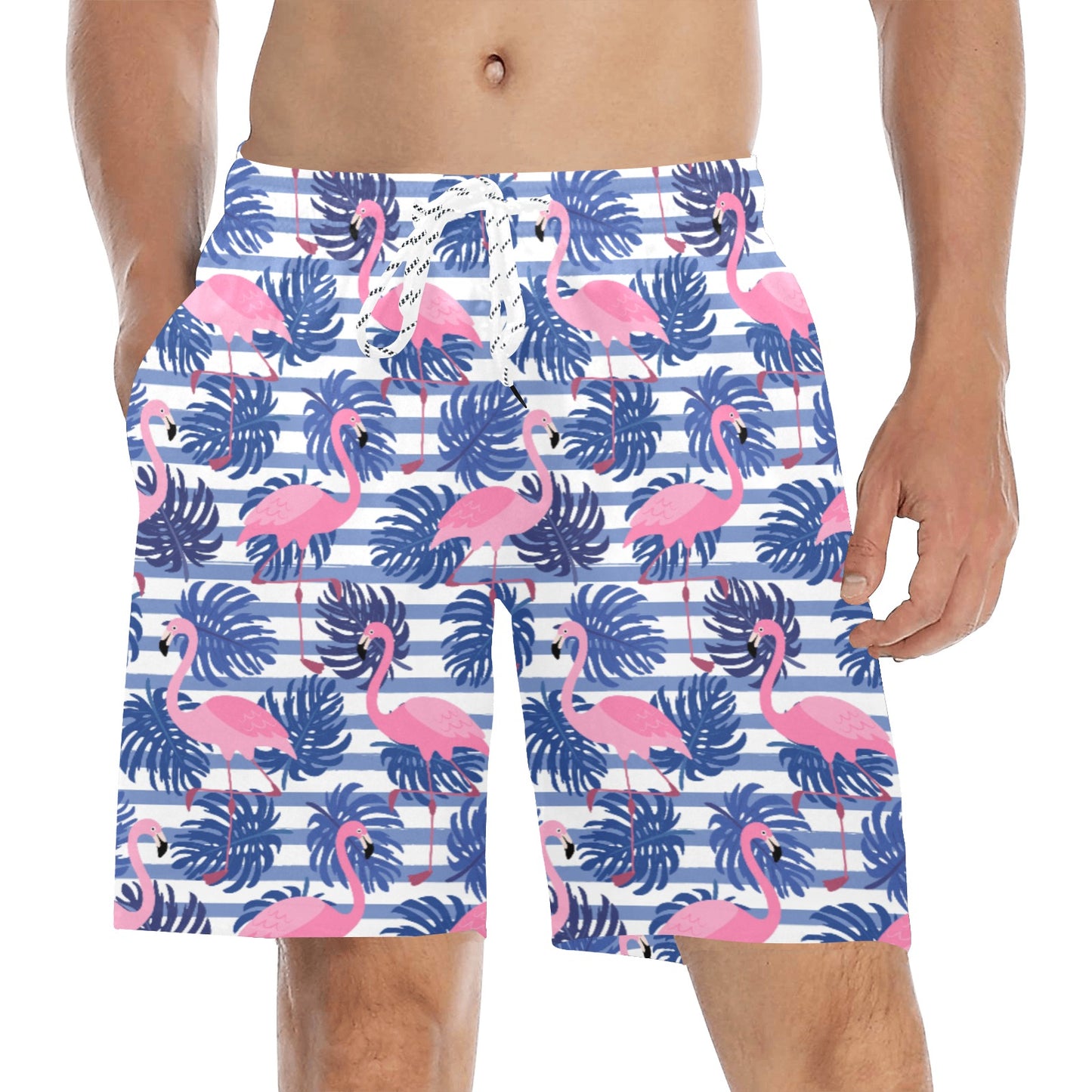Rockin Flamingos Mid Length Swimming Trunks/Beach Shorts for Men