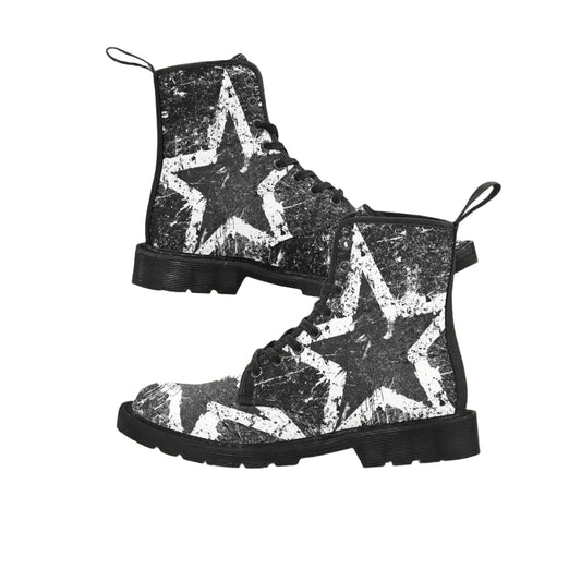 Vintage Star - Black & White Boots For Men