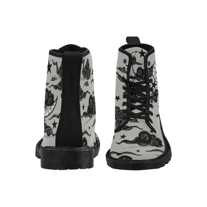 Mystic Moon In Clouds - Women's Lace Up Boots - Available in 2 Colors