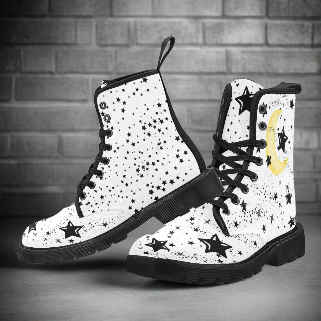 Rock the Moon and Stars - Women's Lace Up Boots