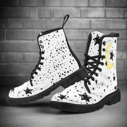 Rock the Moon and Stars - Women's Lace Up Boots