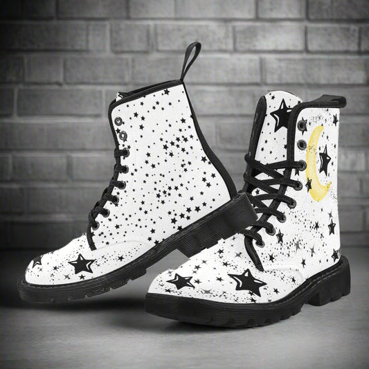 Rock the Moon and Stars - Women's Lace Up Boots
