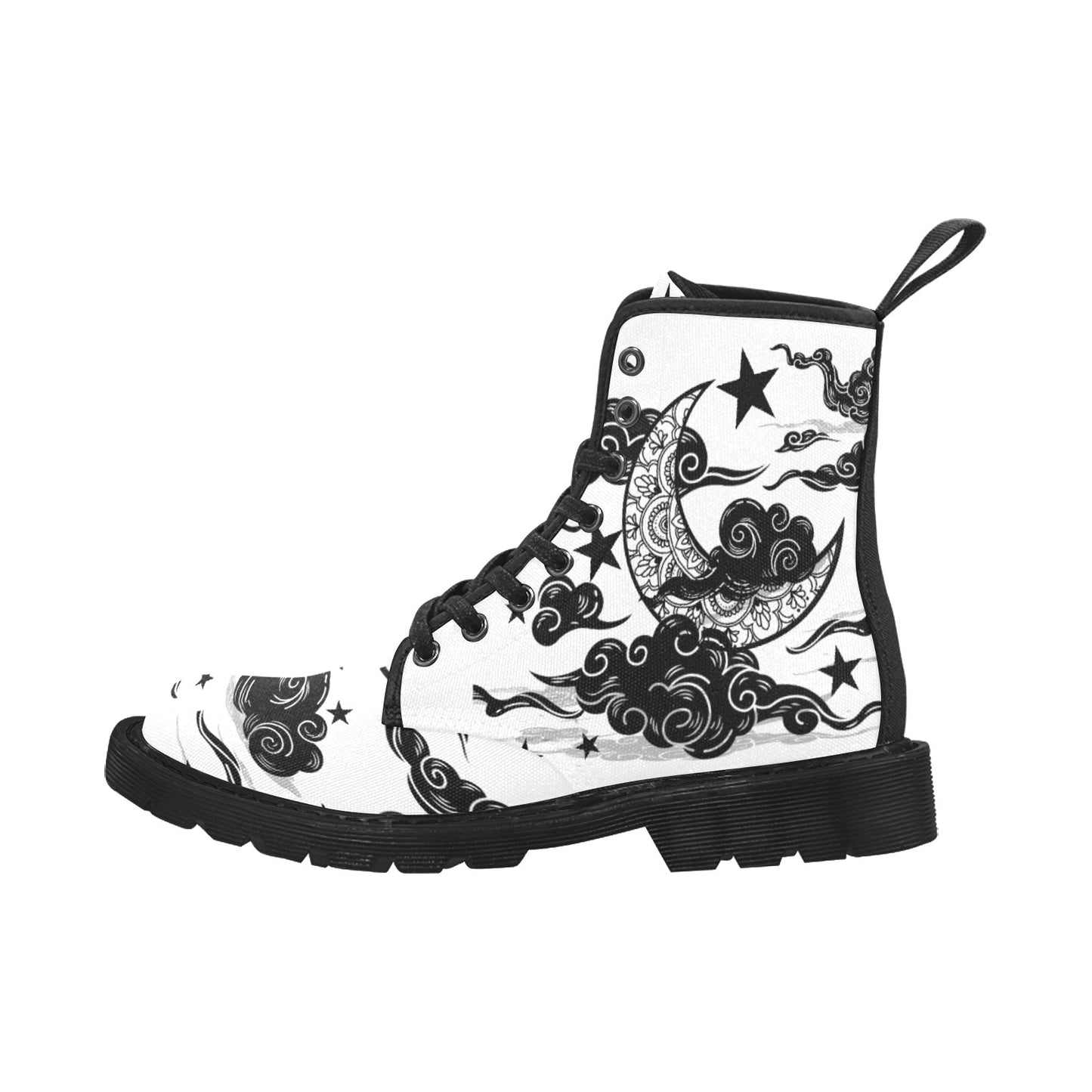 Mystic Moon In Clouds - Women's Lace Up Boots - Available in 2 Colors