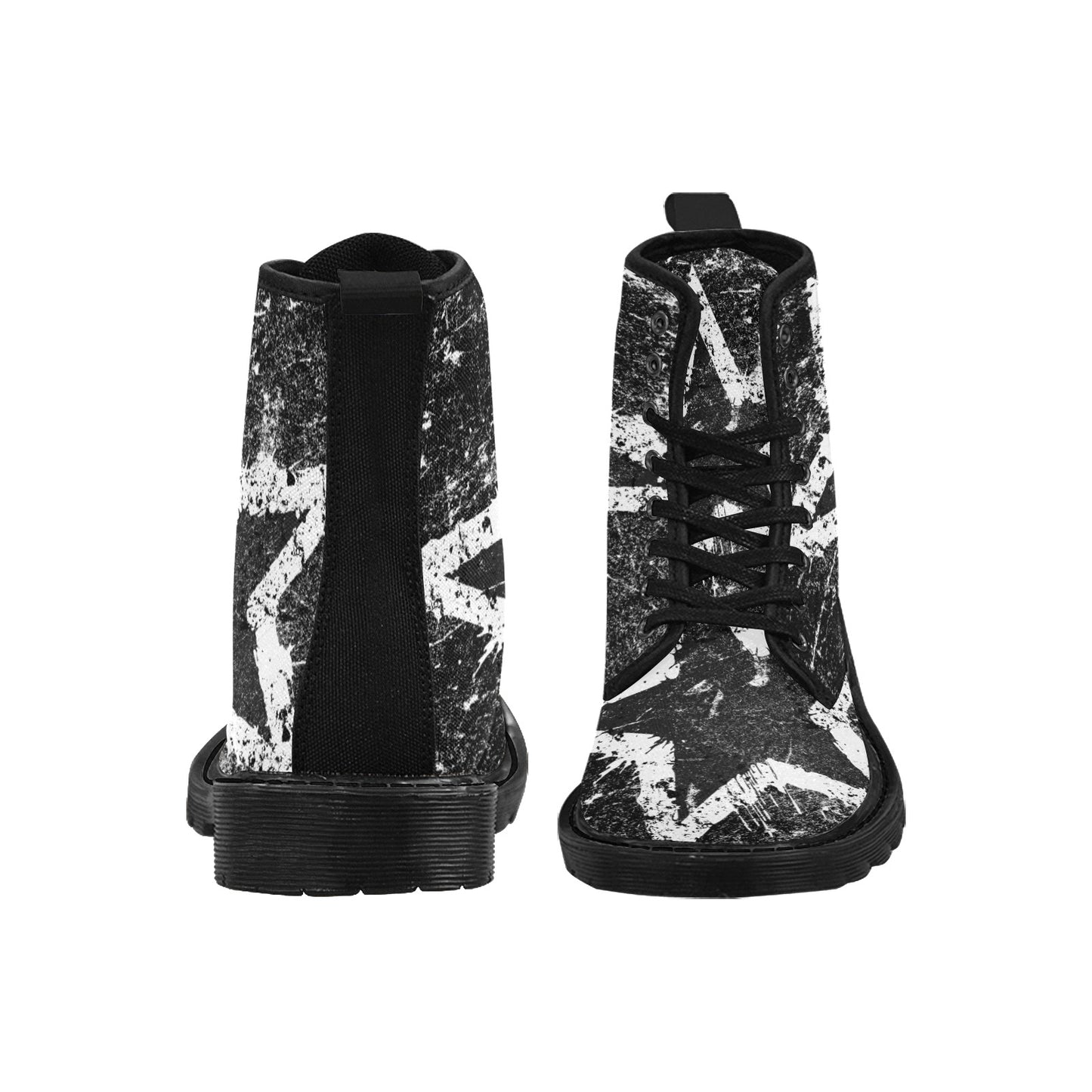 Vintage Star - Black & White Boots For Men