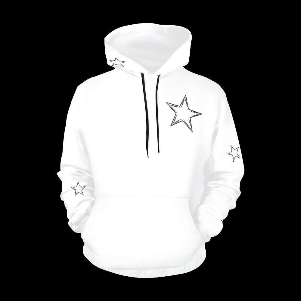 Simply A Star White Hoodie With Black Stars for Women