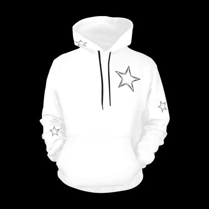 Simply A Star White Hoodie With Black Stars for Women