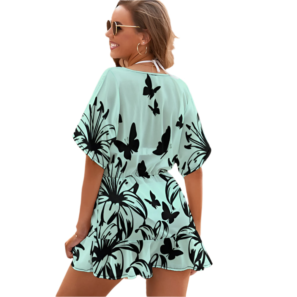 Butterfly Swimsuit Cover Up High Waist Dress- Available in 2 Colors