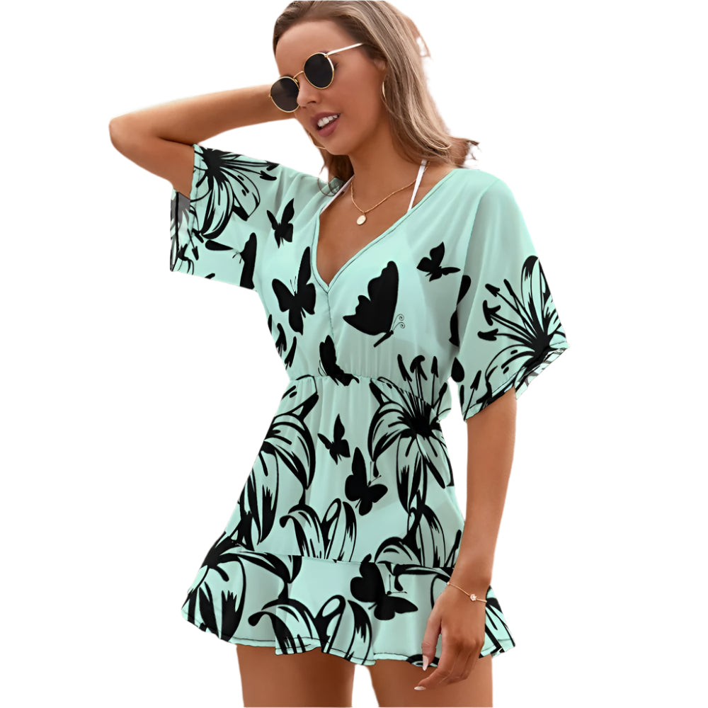 Butterfly Swimsuit Cover Up High Waist Dress- Available in 2 Colors
