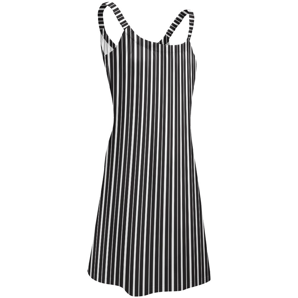 Rock The Stripes Swimsuit Coverup Dress - Black & White Stripe