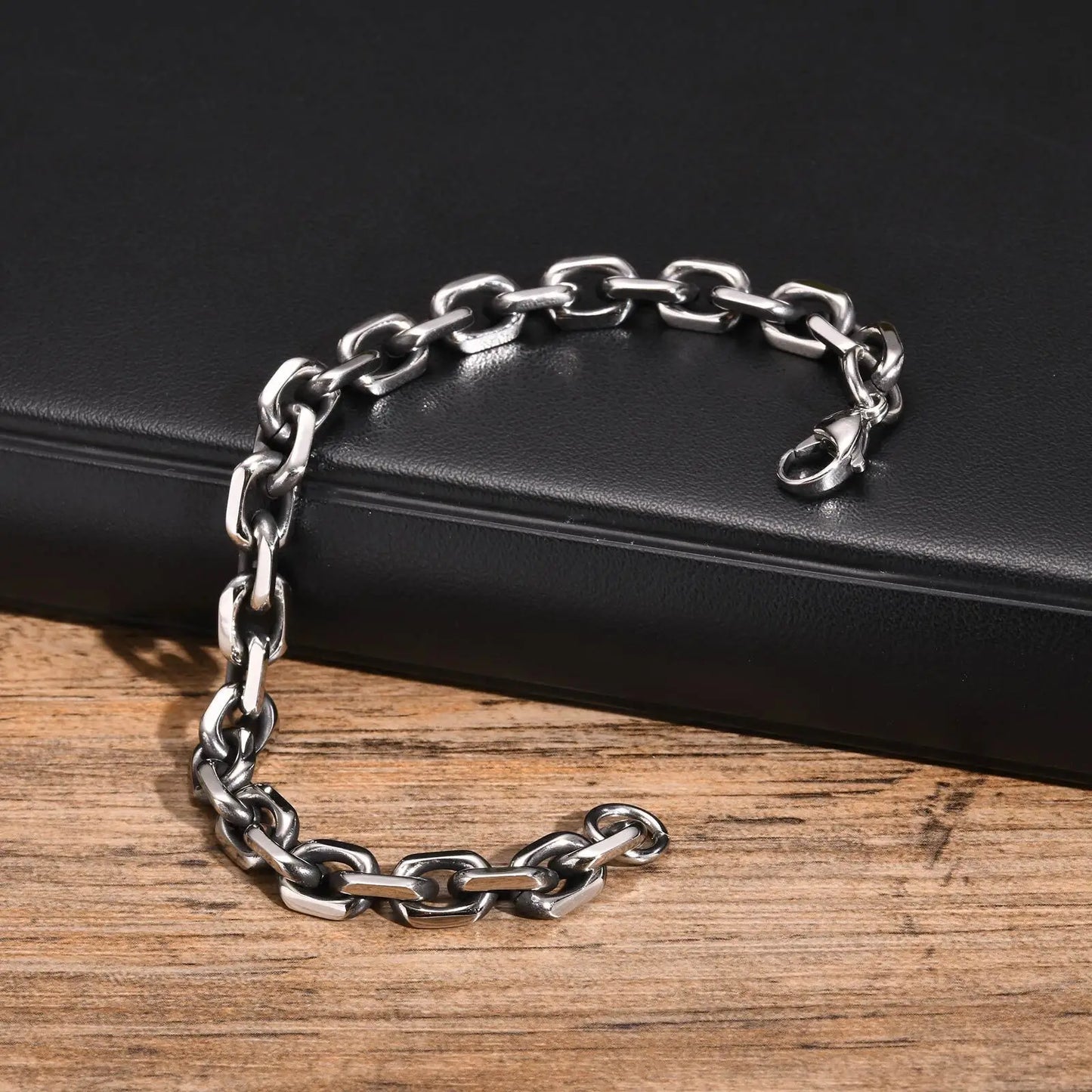 Vintage Cable Chain Link Bracelet-Stainless Steel