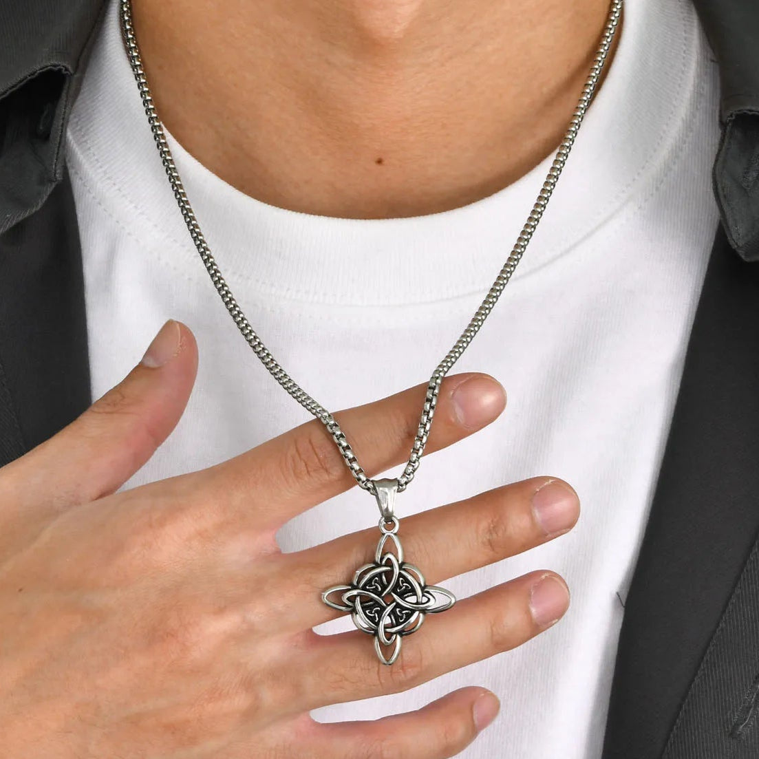 Vintage Celtic Knot Stainless Steel Necklace