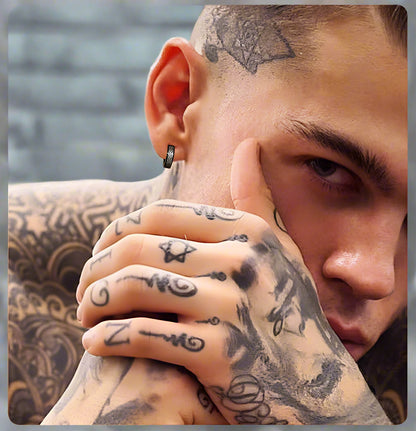 Celtic Knot Hoop Black Stainless Steel Earrings