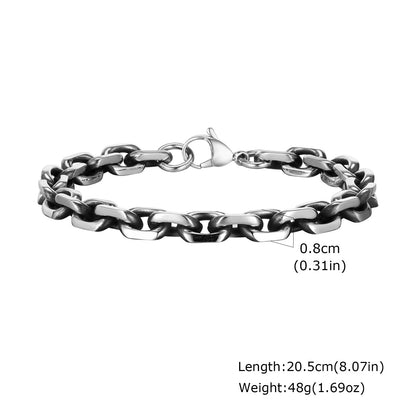 Vintage Cable Chain Link Bracelet-Stainless Steel