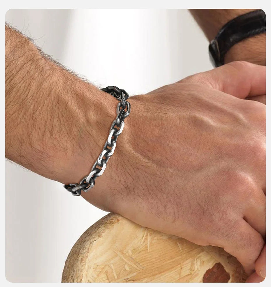 Vintage Cable Chain Link Bracelet-Stainless Steel