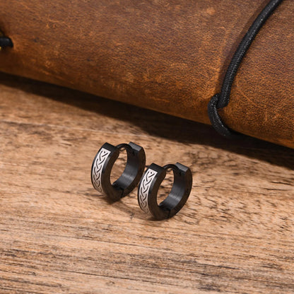 Celtic Knot Hoop Black Stainless Steel Earrings