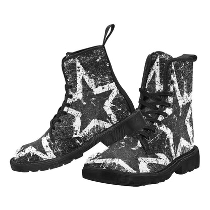 Vintage Star - Black & White Boots For Men