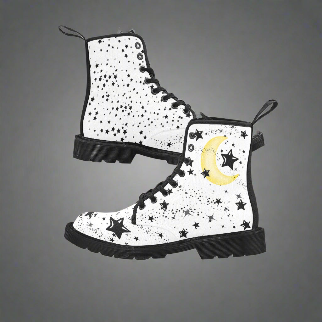 Rock the Moon and Stars - Women's Lace Up Boots
