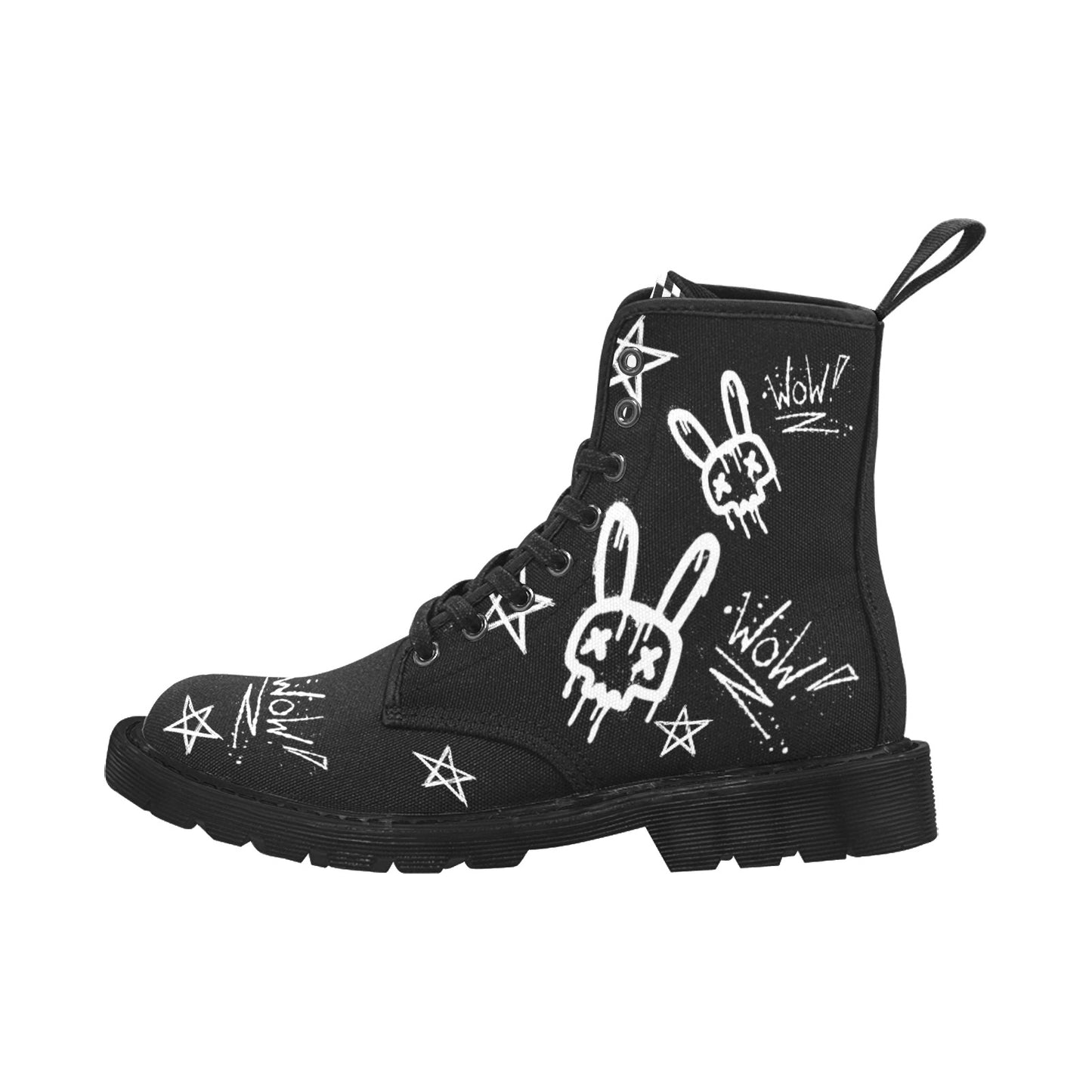 Punk It Out - Women's Lace Up Black Boots